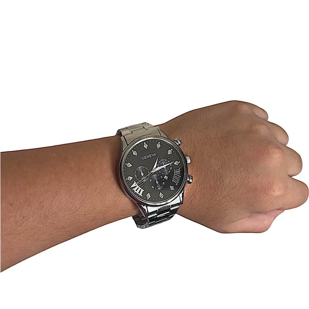 *FREE SHIPPING* NEW (IN BOX) MENS ADJUSTABLE BUSINESS STYLE WATCH SILVER COLORED